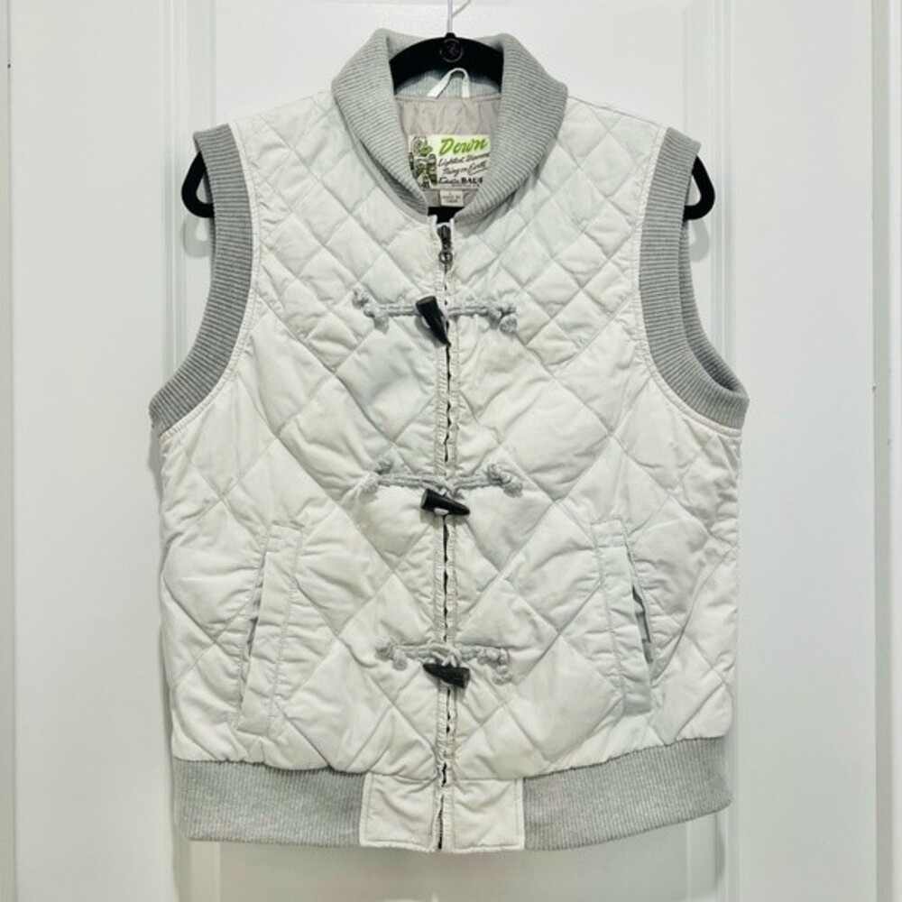 Eddie Bauer Women’s Down Filled Quilted Puffer Vest Zip Up & Toggles Size Large